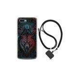 kilifland Oppo Ax7 ile Uyumlu Kılıf Silikon Desen Boyun Askılı Wolf 1658