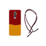 kilifland Oppo Reno 2z ile Uyumlu Kılıf Rasta Ipli Boyun Askılı Desenli Silikon Sarı Kırmızı Boya 1708