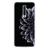 Kılıfland Oppo Reno 2Z ile Uyumlu Silikon Kılıf, Çiçek Desen, Siyah