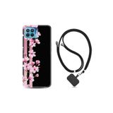 kilifland Oppo Reno 4 Lite ile Uyumlu Kılıf Desenli Silikon Boyun Askılı Pink Flowers 3 1393