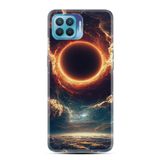 Kılıfland Oppo Reno 4 Lite ile Uyumlu Kılıf, Hayat Serisi, Güneş Tutulması Desenli, Silikon, Siyah