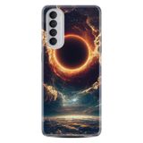 Kılıfland Oppo Reno 4 Pro ile Uyumlu Kılıf, Hayat Serisi, Güneş Tutulması Desenli, Silikon, Siyah