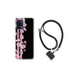 kilifland Oppo Reno 5 Lite ile Uyumlu Kılıf Desenlim Silikon Boyun Askılı Pink Flowers 3 1393