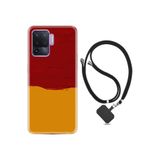 kilifland Oppo Reno 5 Lite ile Uyumlu Kılıf Silikon Ipli Boyun Askılı Desenlim Sarı Kırmızı Boya 1708