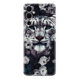 Kılıfland Pova Neo 2 ile Uyumlu Telefon Kılıfı, Silikon, Çiçekli Kar Leoparı Desenli, Baskılı