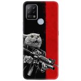 Kılıfland Pova Silikon Telefon Kılıfı, Çılgın Kedi Desen, Kırmızı-Siyah
