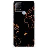 Kılıfland Pova Silikon Telefon Kılıfı, Harita ve Uçak Desen, Siyah