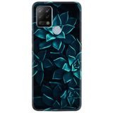 Kılıfland Pova Silikon Telefon Kılıfı, Mistik Çiçekler Desen, Siyah-Turkuaz