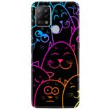 Kılıfland Pova Silikon Telefon Kılıfı, Neon Cats Desen, Siyah