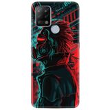 Kılıfland Pova Silikon Telefon Kılıfı, Neon Mask Mand Desen, Siyah-Kırmızı-Turkuaz