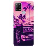 Kılıfland Pova Silikon Telefon Kılıfı, Özel Desen, Mor Araba, Neon Vaporwave