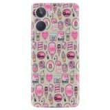 Kılıfland Realme 10 4G ile Uyumlu Desenli Silikon Kılıf, Donut Flamingo, Renkli