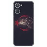 Kılıfland Realme 10 4G ile Uyumlu Desenli Silikon Kılıf, Kurt ve Ay Yıldız, Siyah