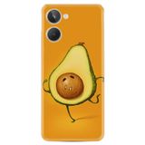 Kılıfland Realme 10 4G ile Uyumlu Desenli Silikon Kılıf, Platinium Series, Avokado, Turuncu