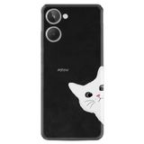 Kılıfland Realme 10 4G ile Uyumlu Desenli Silikon Kılıf, Platinium Series, Çılgın Kedi, Siyah