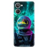 Kılıfland Realme 10 4G ile Uyumlu Desenli Silikon Kılıf, Platinium Series Space, Turkuaz
