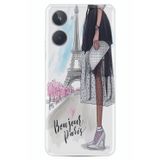Kılıfland Realme 10 4G ile Uyumlu Silikon Kılıf, Bonjour Paris Desenli, Renkli