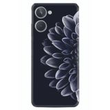 Kılıfland Realme 10 4G ile Uyumlu Silikon Kılıf, Çiçek Desen, Siyah