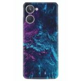 Kılıfland Realme 10 4G ile Uyumlu Silikon Kılıf, Desen Özel Seri, Mavi-Mor