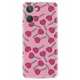 Kılıfland Realme 10 4G ile Uyumlu Silikon Kılıf, Heart Lollipop Desenli, Pembe