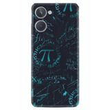 Kılıfland Realme 10 4G ile Uyumlu Silikon Kılıf, Matematiksel Desen, Siyah-Turkuaz