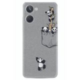 Kılıfland Realme 10 4G ile Uyumlu Silikon Kılıf, Panda Desen, Gri