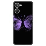 Kılıfland Realme 10 4G ile Uyumlu Silikon Kılıf, Platinium Series, Butterfly Desenli, Siyah