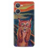 Kılıfland Realme 10 4G ile Uyumlu Silikon Kılıf, Sanat Tasarımı, Kedi Baskılı, Renkli