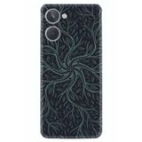 Kılıfland Realme 10 4G ile Uyumlu Silikon Kılıf, Sarmaşık Desen, Siyah-Yeşil