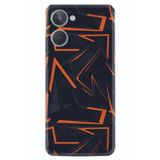 Kılıfland Realme 10 4G ile Uyumlu Silikon Kılıf, Zigzag Desen, Siyah-Turuncu