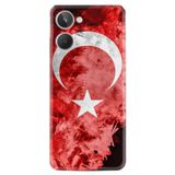 Kılıfland Realme 10 4G ile Uyumlu Türk Bayrağı Desenli Silikon Kılıf, Kırmızı