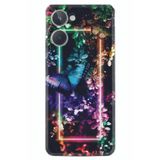 Kılıfland Realme 10 4G Silikon Kılıf, Butterfly Neon Desen, Siyah