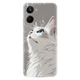 Kılıfland Realme 10 ile Uyumlu Boutique Baskılı Beyaz Kedi Kılıf
