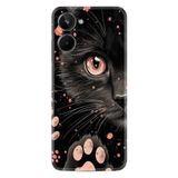 Kılıfland Realme 10 ile Uyumlu Boutique Baskılı Kara Kedi Desenli Telefon Kılıfı, Siyah