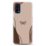 Kılıfland Realme 10 ile Uyumlu Boutique Baskılı Kelebek Desenli Kahve Kılıf