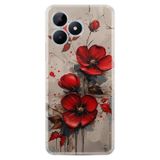 Kılıfland Realme 10 ile Uyumlu Boutique Baskılı Kırmızı Çiçek Desenli Kılıf