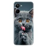 Kılıfland Realme 10 ile Uyumlu Boutique Baskılı Komik Kedi Kılıf, Renk8