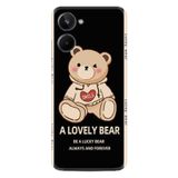 Kılıfland Realme 10 ile Uyumlu Boutique Baskılı Lovely Bear Kılıf, Siyah