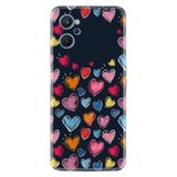 Kılıfland Realme 10 ile Uyumlu Boutique Baskılı Renkli Kalpler Desenli Telefon Kılıfı