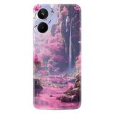 Kılıfland Realme 10 ile Uyumlu Boutique Baskılı Şelale Desenli Kılıf, Pembe