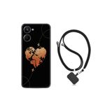 Kılıfland Realme 10 ile Uyumlu Boyun Askılı Desenli Silikon Kılıf, Plane Heart, Siyah