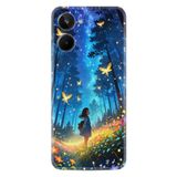 Kılıfland Realme 10 ile Uyumlu Kılıf, Boutique Baskılı, Anime Butterfly Desenli, Mavi