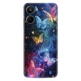 Kılıfland Realme 10 ile Uyumlu Kılıf, Boutique Baskılı, Neon Kelebekler, Renkli