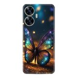 Kılıfland Realme 10 ile Uyumlu Kılıf, Boutique Baskılı, Rengarenk Kelebek Desenli