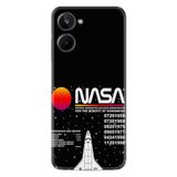 Kılıfland Realme 10 ile Uyumlu NASA Baskılı Silikon Kılıf, Siyah