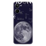 Kılıfland Realme 10 ile Uyumlu Resimli Desenli Baskılı Silikon Kılıf, Moon Info, Lacivert
