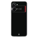Kılıfland Realme 10 ile Uyumlu Resimli Desenli Baskılı Silikon Kılıf, My Love, Siyah