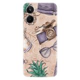 Kılıfland Realme 10 ile Uyumlu Resimli Desenli Silikon Kılıf, Ananas Camera Glass, Beige