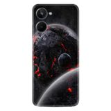 Kılıfland Realme 10 ile Uyumlu Resimli Desenli Silikon Kılıf, Platinium Series, Kara Dünya, Siyah