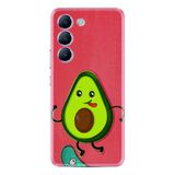 Kılıfland Realme 10 ile Uyumlu Silikon Kılıf, Avokado Skate Desen, Kırmızı